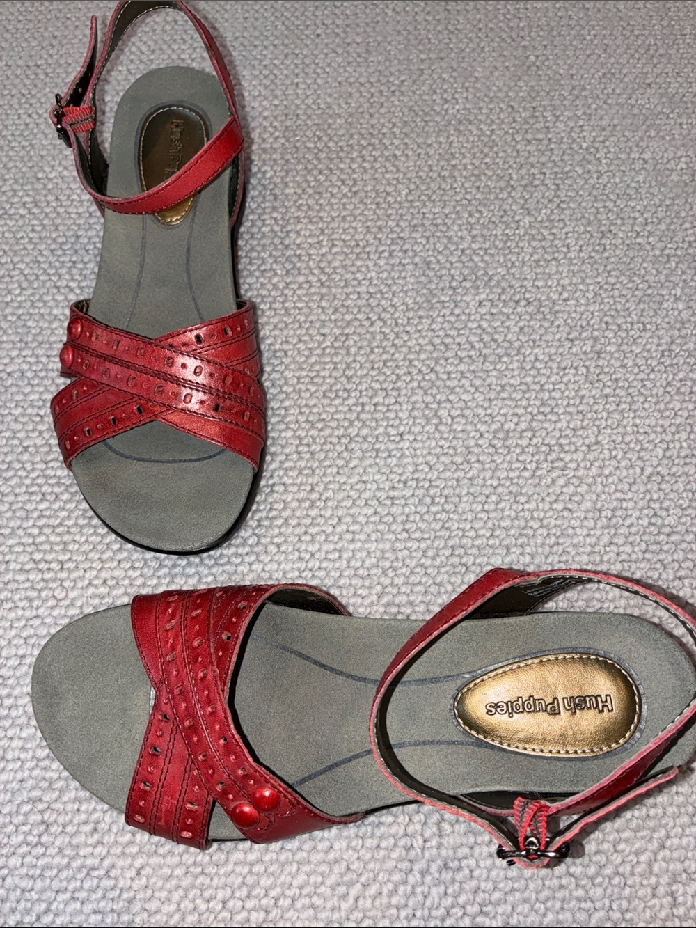 Hush Puppies Crisscross Sandals, Dark Red, Size 8, Excellent Condition - Picture 4 of 9